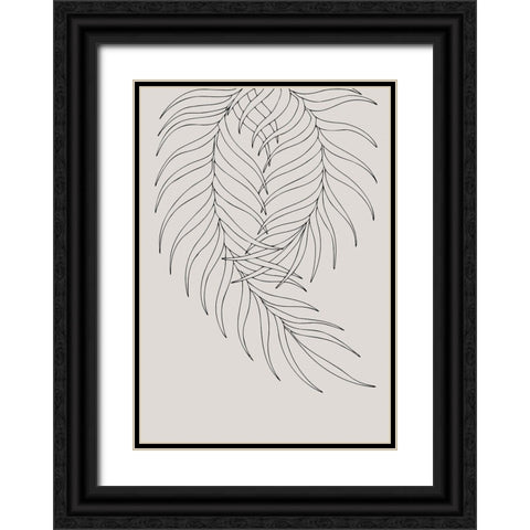 Leaf Frilly Pair Black Ornate Wood Framed Art Print with Double Matting by 1x Studio II