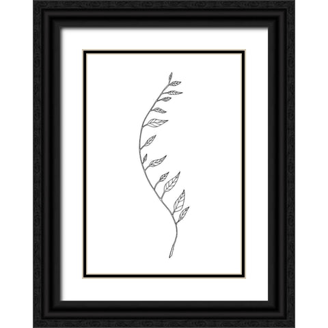 Wavy Branch White Black Ornate Wood Framed Art Print with Double Matting by 1x Studio II