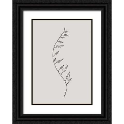 Wavy Branch Black Black Ornate Wood Framed Art Print with Double Matting by 1x Studio II