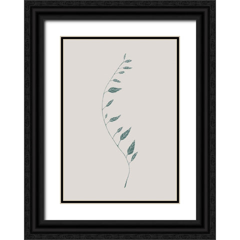 Wavy Branch Green Black Ornate Wood Framed Art Print with Double Matting by 1x Studio II