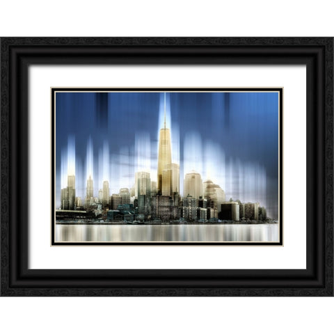 Family Portrait Snowing 8455 Black Ornate Wood Framed Art Print with Double Matting by Celella, Karen