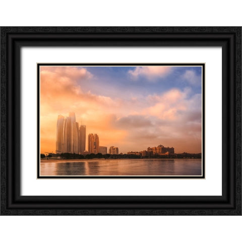 Etihad Towers A Emirates Palace, Abu Dhabi, Uae Black Ornate Wood Framed Art Print with Double Matting by Kazzaz, Mohamed