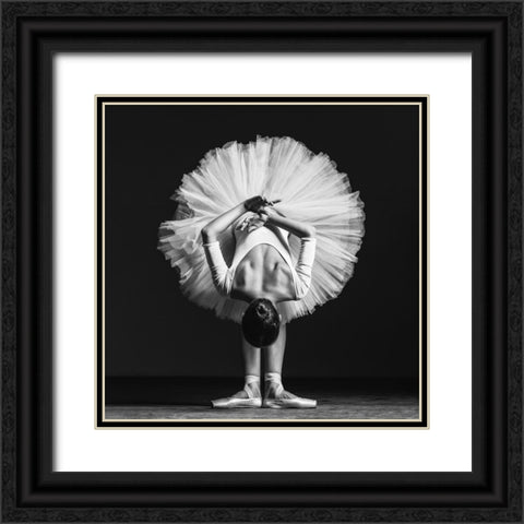 Ballerina At Class Black Ornate Wood Framed Art Print with Double Matting by Yakovlev, Alexander