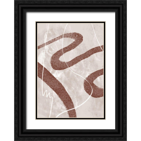 Abstract Fuzz 02 Black Ornate Wood Framed Art Print with Double Matting by 1x Studio II