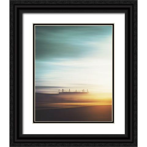 Placidity Black Ornate Wood Framed Art Print with Double Matting by Hennen, Marcus