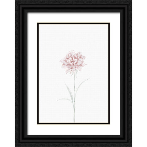 Peony 02 Black Ornate Wood Framed Art Print with Double Matting by 1x Studio II