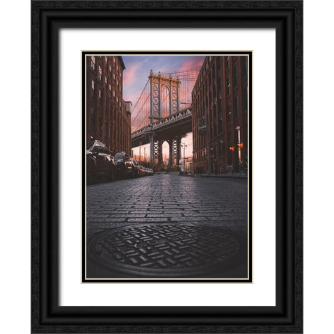 No Sleep Til Brooklyn Black Ornate Wood Framed Art Print with Double Matting by InTheMoment