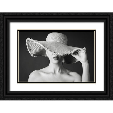 Maryam Black Ornate Wood Framed Art Print with Double Matting by Maryamshaygan