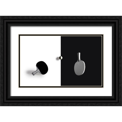 Match Point Black Ornate Wood Framed Art Print with Double Matting by Zhong, John-Mei
