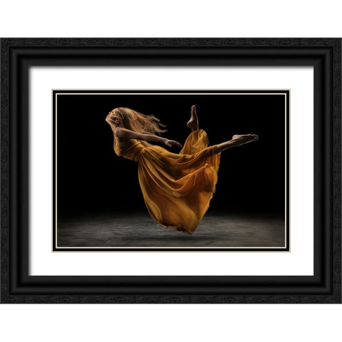 Flying Free Black Ornate Wood Framed Art Print with Double Matting by Kisworo, Sebastian