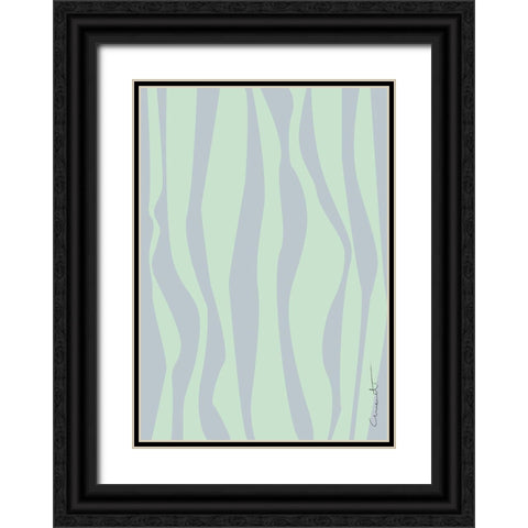 Wavy Stripes Black Ornate Wood Framed Art Print with Double Matting by 1x Studio II