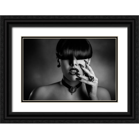 Luxury Black Ornate Wood Framed Art Print with Double Matting by Tambe, Peppe