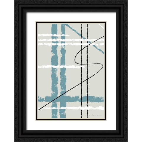 Messy Lines Black Ornate Wood Framed Art Print with Double Matting by 1x Studio II