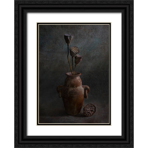 Then A Now Black Ornate Wood Framed Art Print with Double Matting by Xu, Wendy