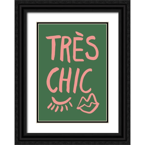 TrAus Chic Green Black Ornate Wood Framed Art Print with Double Matting by 1x Studio