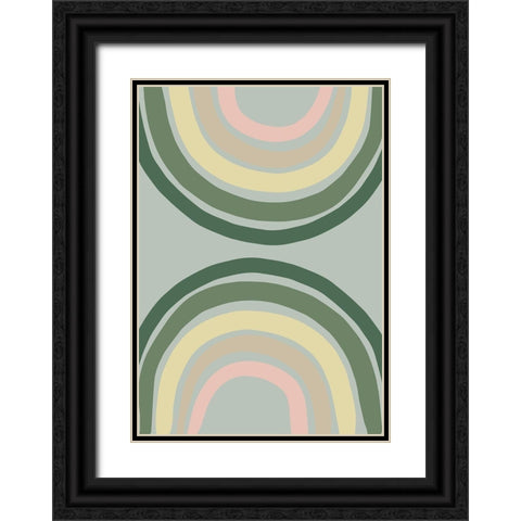 Double Rainbow Green Black Ornate Wood Framed Art Print with Double Matting by 1x Studio