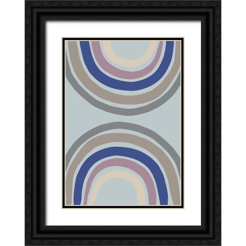 Double Rainbow Blue Black Ornate Wood Framed Art Print with Double Matting by 1x Studio