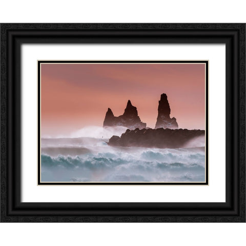 Roaring Ocean Black Ornate Wood Framed Art Print with Double Matting by Dai, Wei
