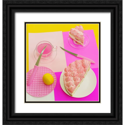 Pink Mood Black Ornate Wood Framed Art Print with Double Matting by Gromova, Elena