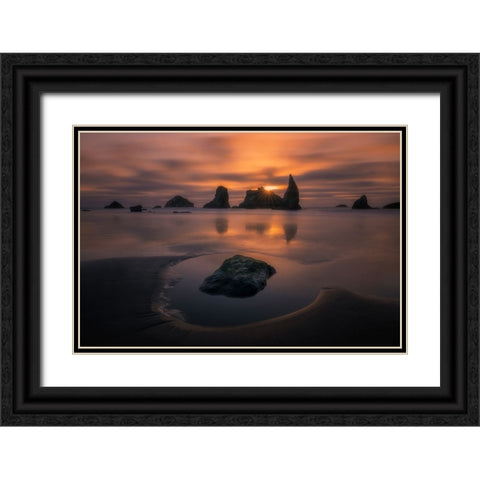 Last Sunlight Black Ornate Wood Framed Art Print with Double Matting by Jacobs, Lydia