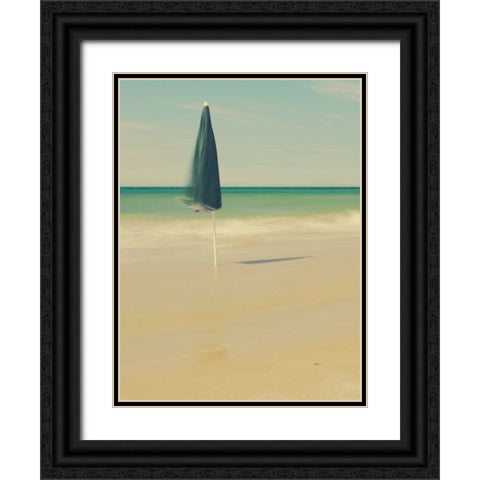 The Green Umbrella Black Ornate Wood Framed Art Print with Double Matting by Della Latta, Massimo