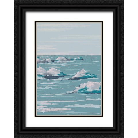 Seascape Black Ornate Wood Framed Art Print with Double Matting by 1x Studio II