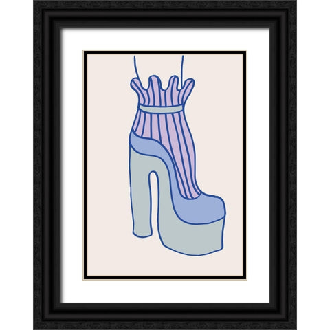 Blue Heel Black Ornate Wood Framed Art Print with Double Matting by 1x Studio