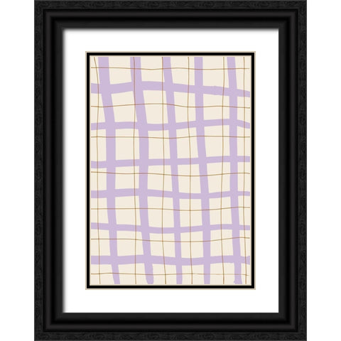 Lilac Grid Black Ornate Wood Framed Art Print with Double Matting by 1x Studio