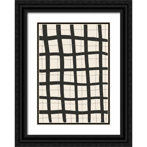 Black Grid Black Ornate Wood Framed Art Print with Double Matting by 1x Studio
