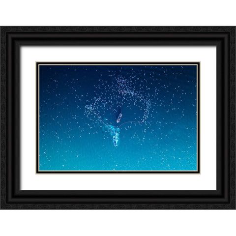 Fishing Black Ornate Wood Framed Art Print with Double Matting by AL Farsi, Haitham