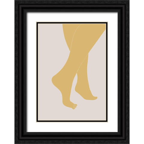 Tip Toe Black Ornate Wood Framed Art Print with Double Matting by 1x Studio II