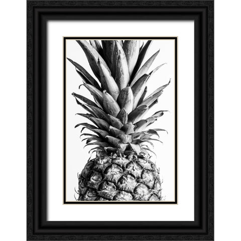 Pinapple Black a White 03 Black Ornate Wood Framed Art Print with Double Matting by 1x Studio III