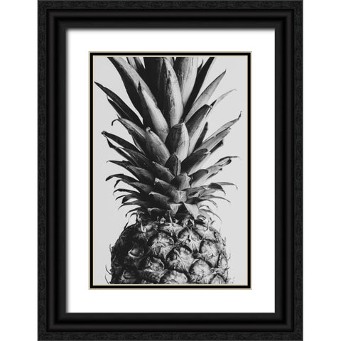 Pinapple Black a White 04 Black Ornate Wood Framed Art Print with Double Matting by 1x Studio III