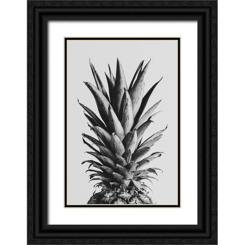 Pinapple Black a White 05 Black Ornate Wood Framed Art Print with Double Matting by 1x Studio III