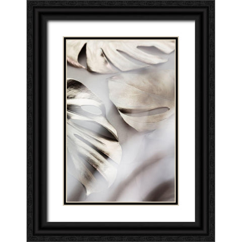 Monstera Gold 02 Black Ornate Wood Framed Art Print with Double Matting by 1x Studio III