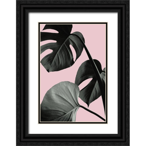 Monstera Pink No 04 Black Ornate Wood Framed Art Print with Double Matting by 1x Studio III