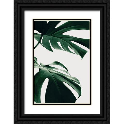 Monstera Natural 12 Black Ornate Wood Framed Art Print with Double Matting by 1x Studio III