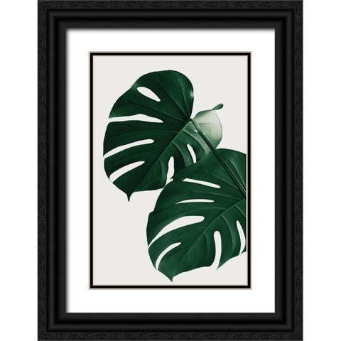 Monstera Natural 32 Black Ornate Wood Framed Art Print with Double Matting by 1x Studio III