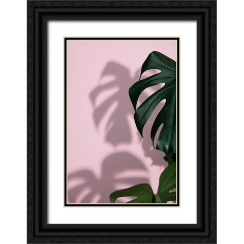 Monstera Pink 09 Black Ornate Wood Framed Art Print with Double Matting by 1x Studio III