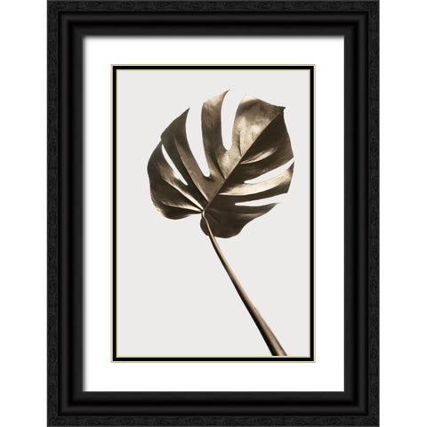 Monstera Gold 04 Black Ornate Wood Framed Art Print with Double Matting by 1x Studio III