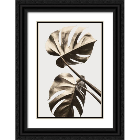 Monstera Gold 08 Black Ornate Wood Framed Art Print with Double Matting by 1x Studio III