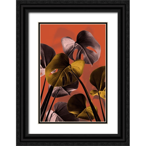 Monstera Orange 01 Black Ornate Wood Framed Art Print with Double Matting by 1x Studio III