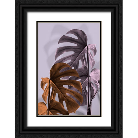 Monstera Purple 02 Black Ornate Wood Framed Art Print with Double Matting by 1x Studio III