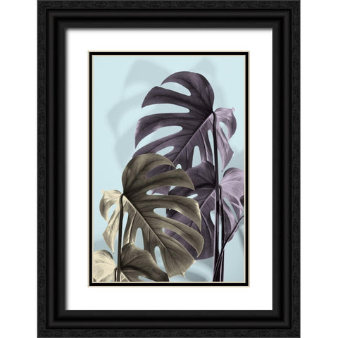 Monstera Blue 02 Black Ornate Wood Framed Art Print with Double Matting by 1x Studio III