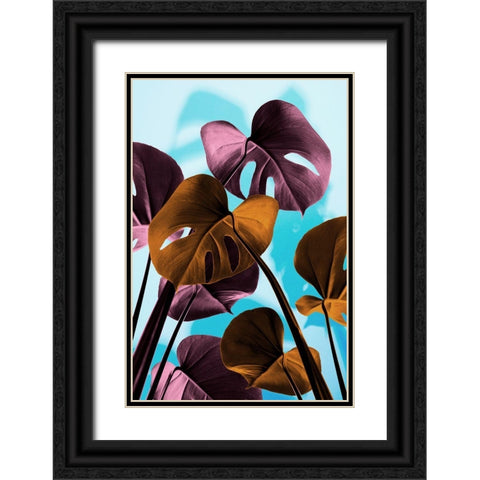 Monstera Blue 03 Black Ornate Wood Framed Art Print with Double Matting by 1x Studio III