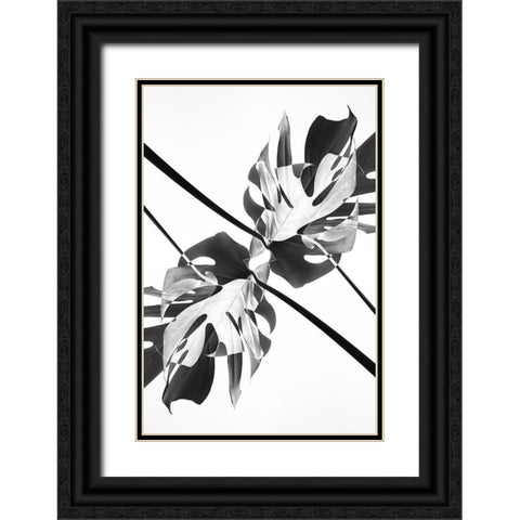 Monstera Kaleidoscope 03 Black Ornate Wood Framed Art Print with Double Matting by 1x Studio III
