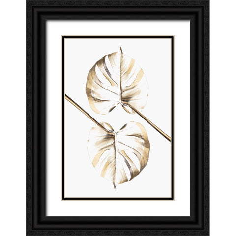 Monstera Gold 10 Black Ornate Wood Framed Art Print with Double Matting by 1x Studio III