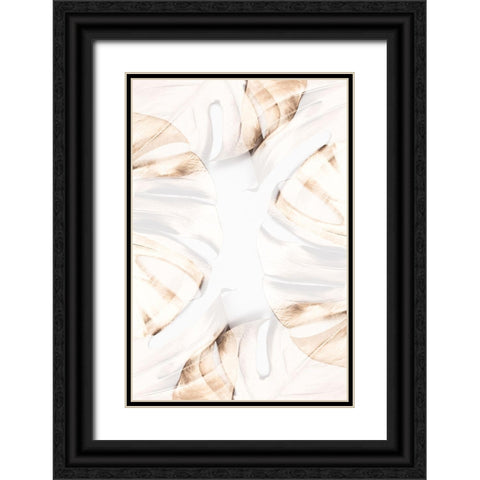 Monstera Gold 13 Black Ornate Wood Framed Art Print with Double Matting by 1x Studio III