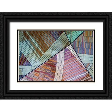 Mosaic Black Ornate Wood Framed Art Print with Double Matting by Kravanja, Jure