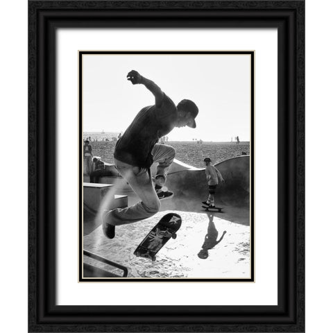 Skateboard Black Ornate Wood Framed Art Print with Double Matting by Demoulin, Vincent